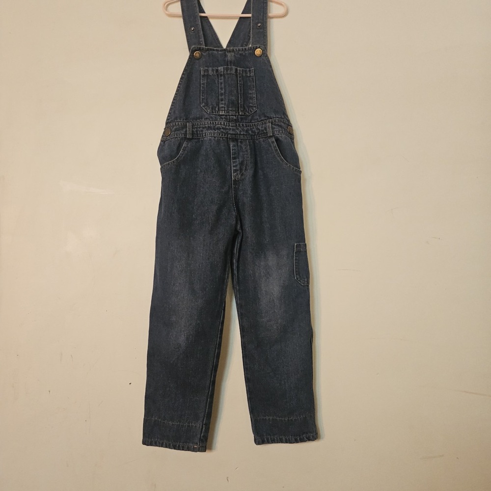 Vintage Kids Denim Overalls Size 7 Cuffed Railroad  Farm Country Western